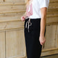 Black Cotton Elastic Waist Midi Skirt - FINAL SALE Skirts