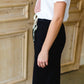 Black Cotton Elastic Waist Midi Skirt - FINAL SALE Skirts
