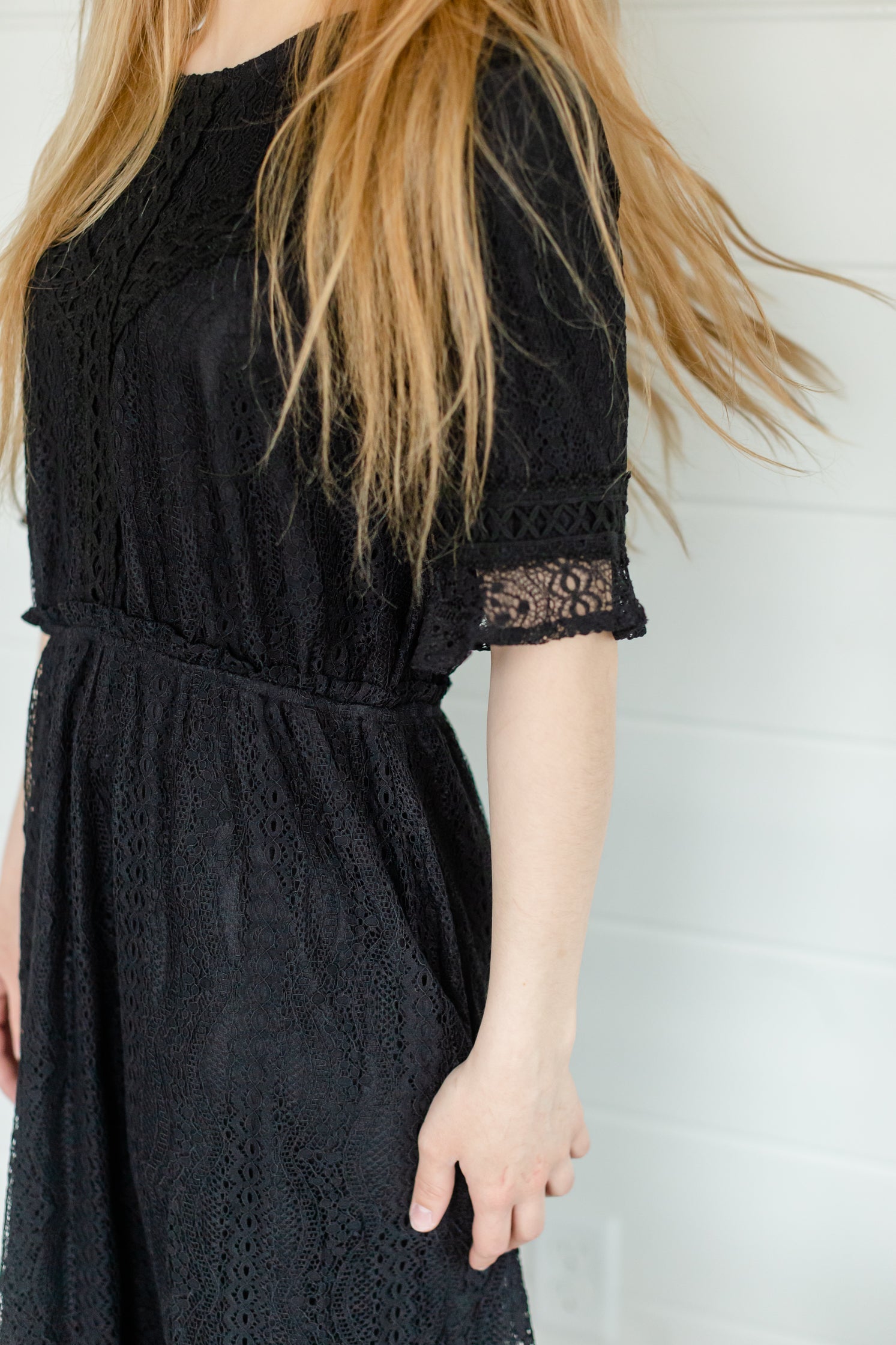 Black Crochet Trim Lace Dress - FINAL SALE Dresses