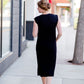 Black Cuff Sleeve Midi Dress Dresses Mod Ref