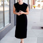 Black Cuff Sleeve Midi Dress Dresses Mod Ref