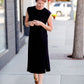 Black Cuff Sleeve Midi Dress Dresses Mod Ref