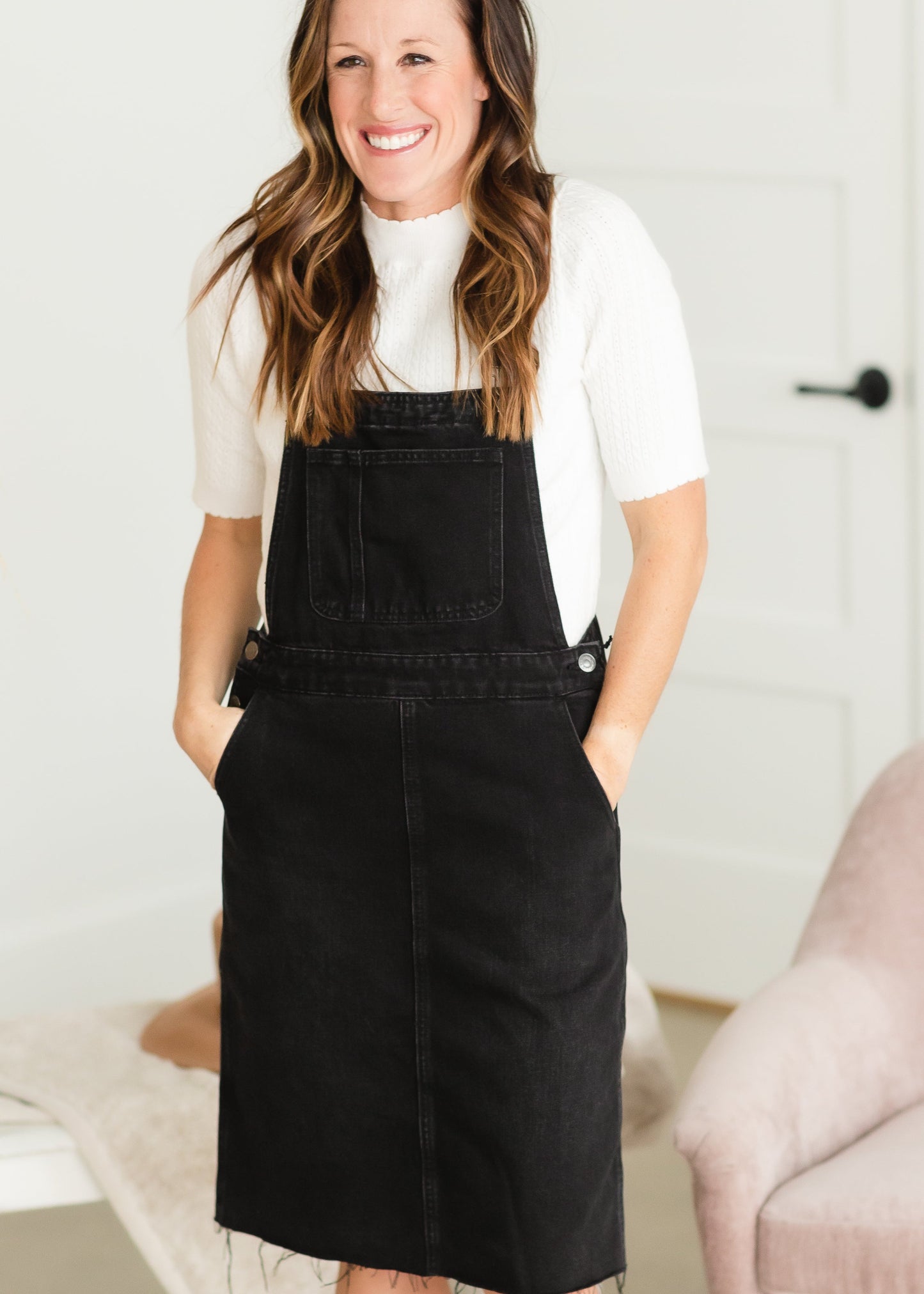 Black Denim Overall Dress - FINAL SALE Dresses