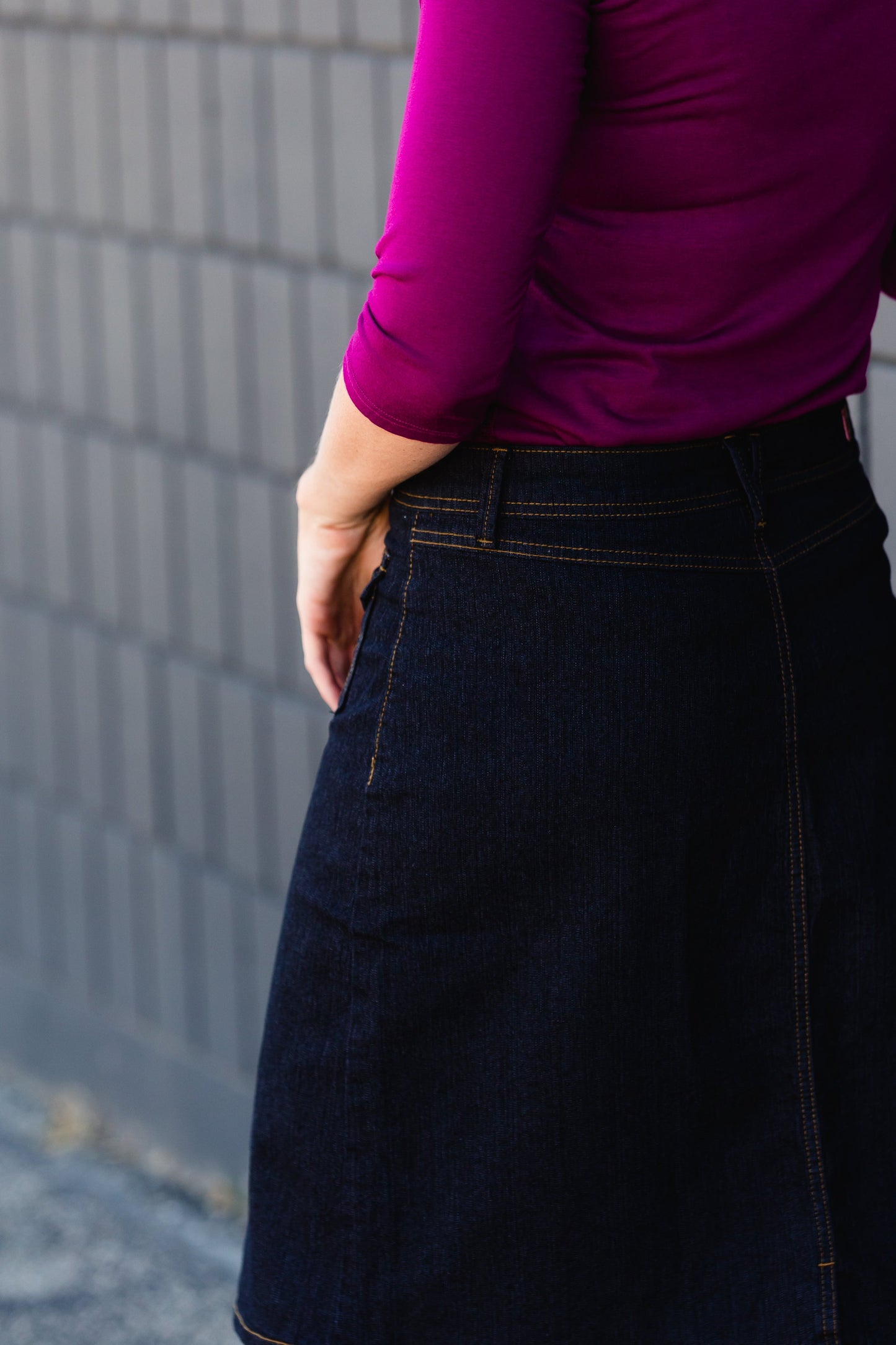 Black Denim Pocket Detail Midi Skirt - FINAL SALE Skirts