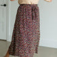 Black Ditsy Floral Belted Midi Skirt - FINAL SALE Skirts