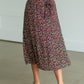 Black Ditsy Floral Belted Midi Skirt - FINAL SALE Skirts