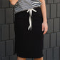 Black Drawstring Midi Skirt Skirts