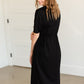 Black Drawstring T-Shirt Midi Dress Dresses