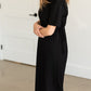 Black Drawstring T-Shirt Midi Dress Dresses