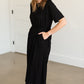 Black Drawstring T-Shirt Midi Dress Dresses
