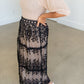 Black Embroidered Lace Overlay Tiered Midi Skirt Skirts Polagram + BaeVely