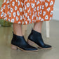 Black Faux Leather Pointed Toe Bootie Shoes Oasis Society
