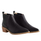 Black Faux Leather Pointed Toe Bootie Shoes Oasis Society