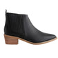 Black Faux Leather Pointed Toe Bootie Shoes Oasis Society