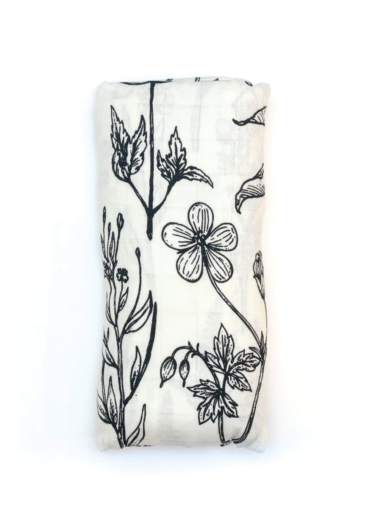 Black Floral Muslin Baby Swaddle Accessories