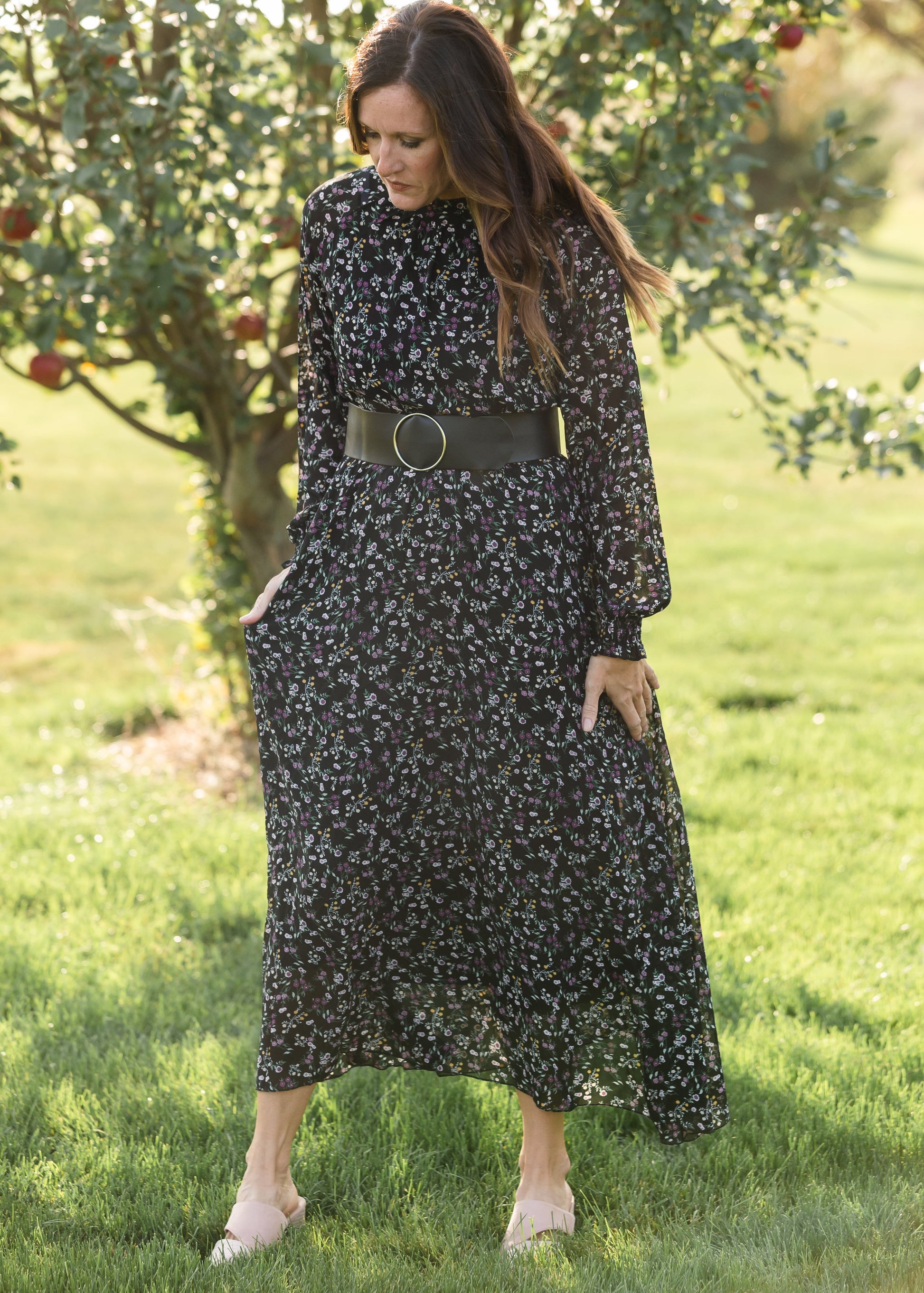 Black Floral Puff Sleeve Maxi Dress - FINAL SALE Dresses