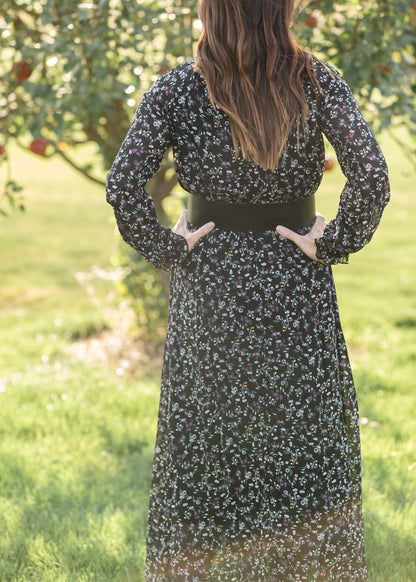 Black Floral Puff Sleeve Maxi Dress - FINAL SALE Dresses