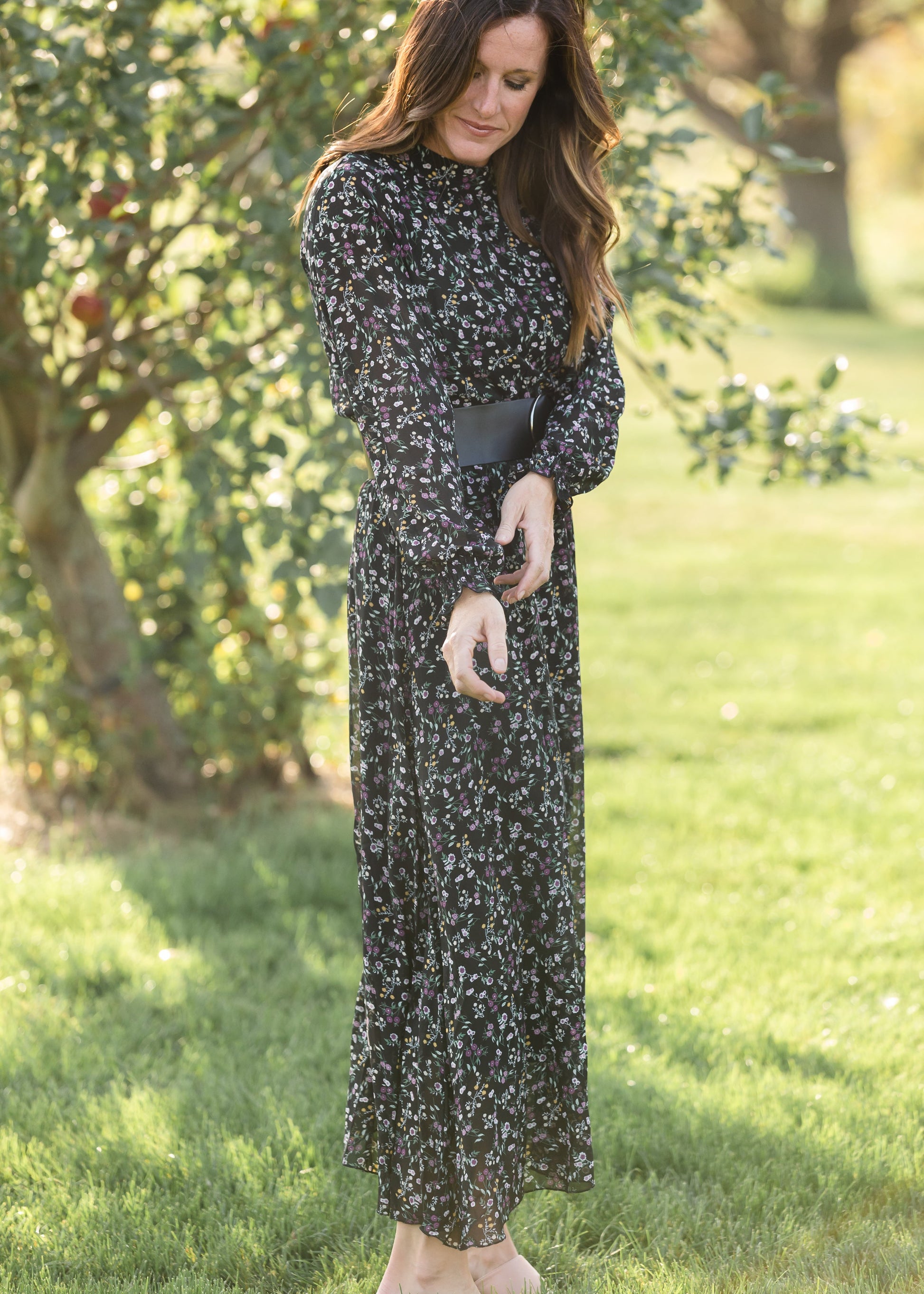 Black Floral Puff Sleeve Maxi Dress - FINAL SALE Dresses