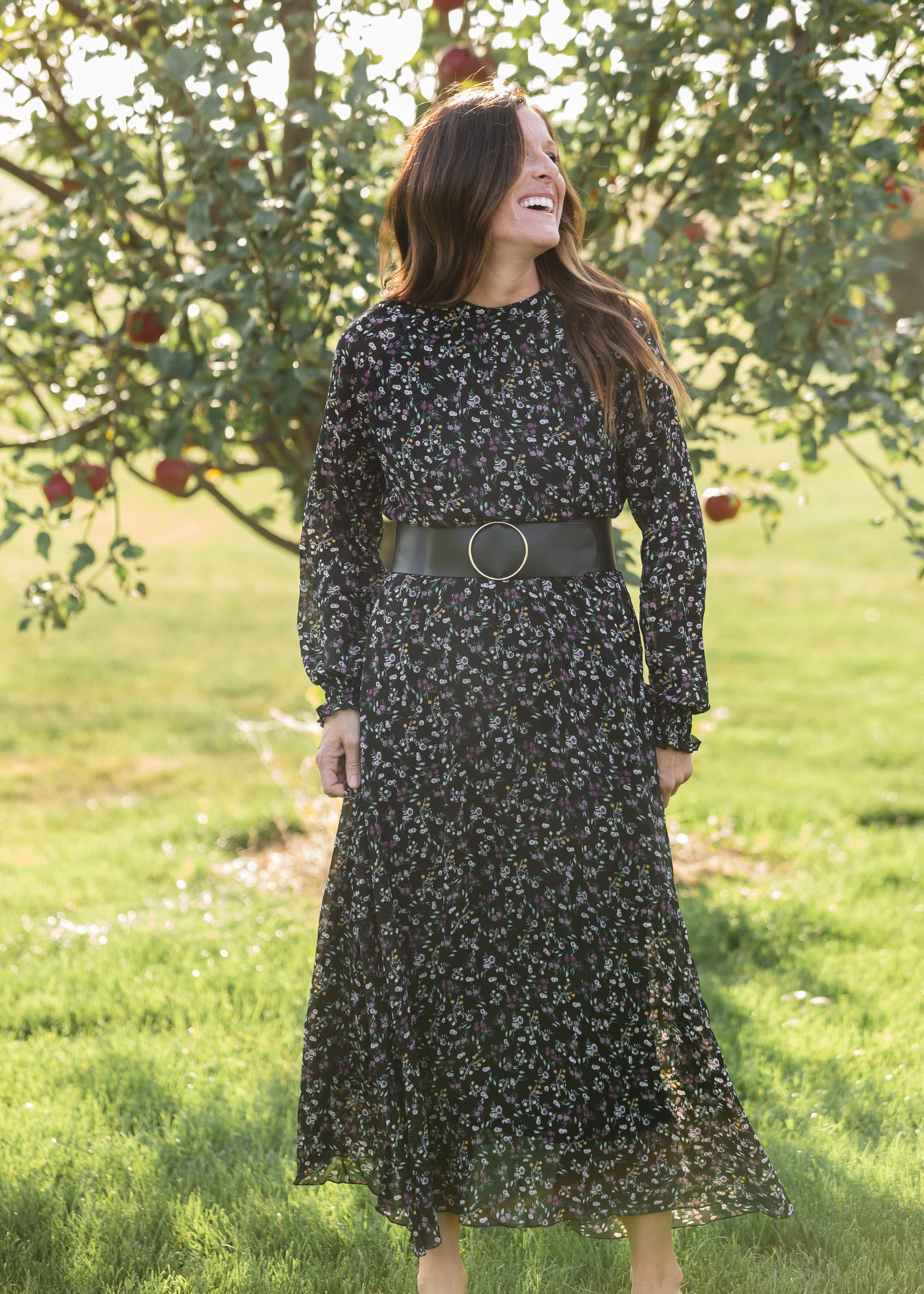 Black Floral Puff Sleeve Maxi Dress - FINAL SALE Dresses