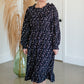 Black Floral Ruffle Smocked Midi Dress Dresses Hayden