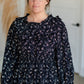 Black Floral Ruffle Smocked Midi Dress Dresses Hayden