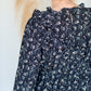 Black Floral Ruffle Smocked Midi Dress Dresses Hayden