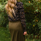 Black Floral V-Neck Blouse - FINAL SALE Tops