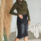 Black Frayed Hem Denim Midi Skirt - FINAL SALE Skirts