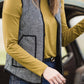 Black Herringbone Zip Up Vest - FINAL SALE Tops