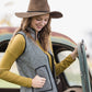 Black Herringbone Zip Up Vest - FINAL SALE Tops