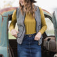 Black Herringbone Zip Up Vest - FINAL SALE Tops