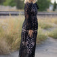 Black Lace Long Sleeve Midi Dress Dresses