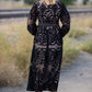 Black Lace Long Sleeve Midi Dress Dresses