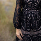 Black Lace Long Sleeve Midi Dress Dresses