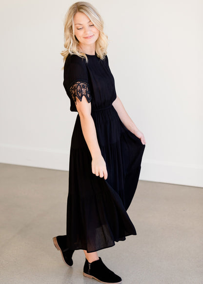 Black Lace Midi Dress - FINAL SALE Dresses