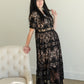 Black Lace Overlay Midi Dress Dresses Polagram