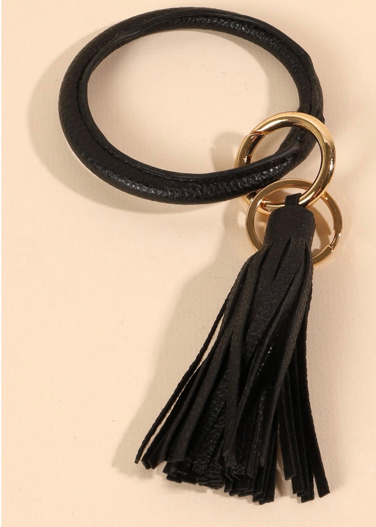 Black Leather Tassel Key Ring - FINAL SALE Accessories