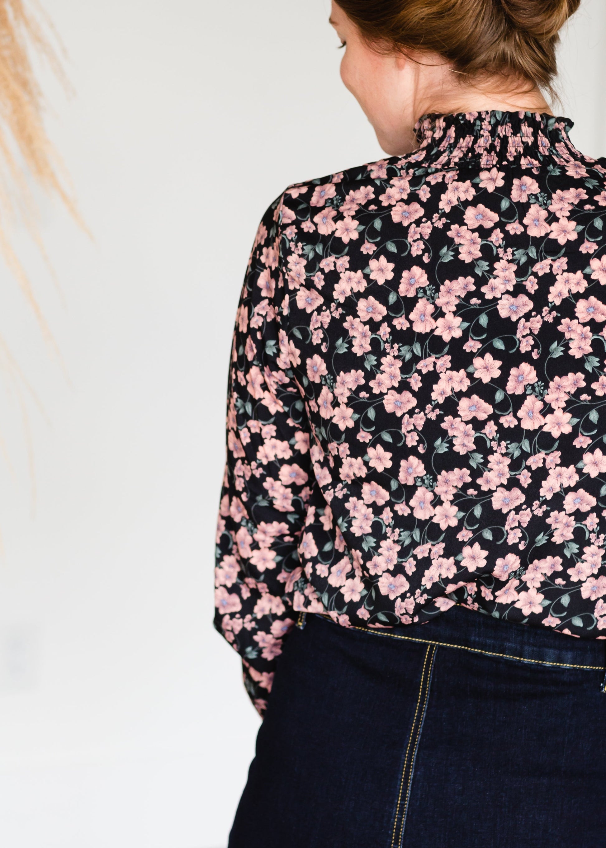Black Long Sleeve Blush Floral Top - FINAL SALE Shirt