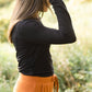 Black Long Sleeve Round Neck Layering Tee - FINAL SALE Tops