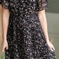 Black Pleated Ditsy Print Midi Dress Dresses Hayden