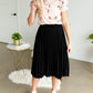 Black Pleated Stretch Waist Midi Skirt - FINAL SALE Skirts
