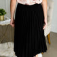 Black Pleated Stretch Waist Midi Skirt - FINAL SALE Skirts