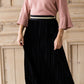 Black Pleated Velvet Midi Skirt - FINAL SALE Skirts