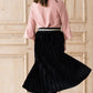 Black Pleated Velvet Midi Skirt - FINAL SALE Skirts