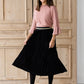Black Pleated Velvet Midi Skirt - FINAL SALE Skirts