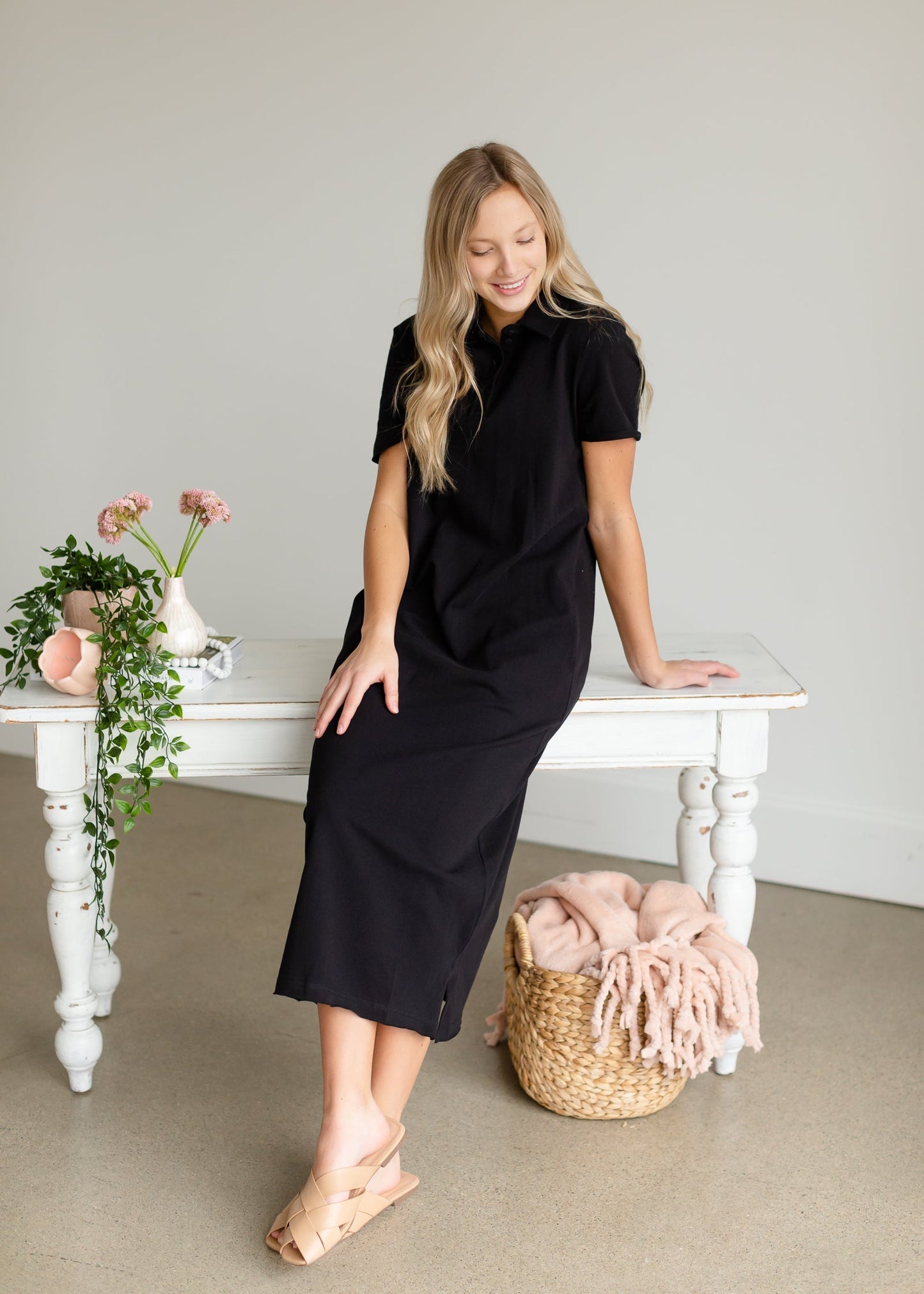 Black Polo Knit Maxi Dress - FINAL SALE Dresses