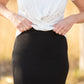 Black Ribbed Knit Sweater Midi Skirt Skirts
