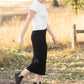 Black Ribbed Knit Sweater Midi Skirt Skirts