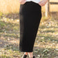 Black Ribbed Knit Sweater Midi Skirt Skirts