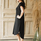 Black Ribbed Short Sleeve Maxi Dress - FINAL SALE Dresses